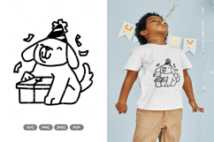 Birthday Dog Doodle SVG &amp; Clipart Product Image 1