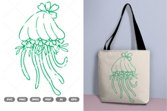 Floral Jellyfish SVG &amp; Clipart Product Image 1