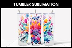6 Watercolour Mandala Tumbler Sublimation I Watercolour PNG Product Image 3