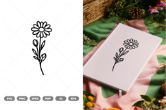 Wild Flower Stem SVG &amp; Clipart Product Image 1