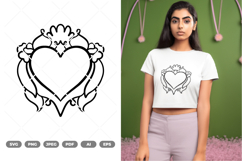 Floral Heart Tattoo SVG &amp; Clipart Product Image 1