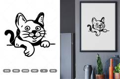 Peeking Cat SVG &amp; Clipart Product Image 1