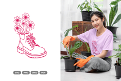 Floral Boots SVG - Floral Boots Clipart Product Image 1