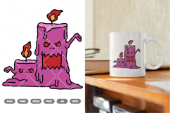Candle Monster Colored SVG &amp; Clipart Product Image 1