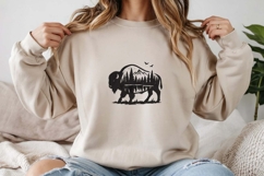 Buffalo Mountain Landscape Embroidery Design Product Image 2