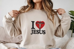 I Love Jesus Embroidery Design Product Image 2