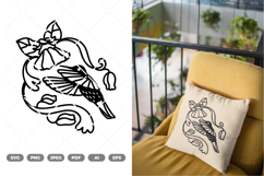 Colibri and Flower SVG &amp; Clipart Product Image 1