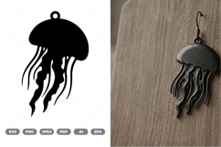 Earrings Sea Jellyfish SVG &amp; Clipart Product Image 1