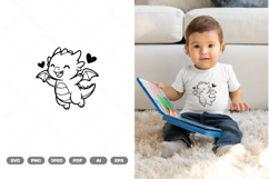 Baby Dragon Doodle SVG &amp; Clipart Product Image 1