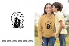 Mom and Child Silhouette SVG &amp; Clipart Product Image 1