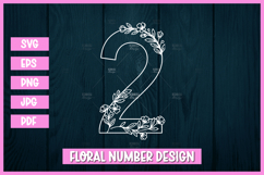 Floral Numbers 0-9 SVG Outline Design Product Image 3