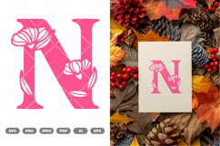 Floral Alphabet SVG &amp; Clipart Product Image 1