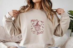 Moo I Mean Boo Halloween Embroidery Product Image 2