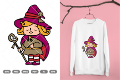 Cute Witch Colored SVG &amp; Clipart Product Image 1