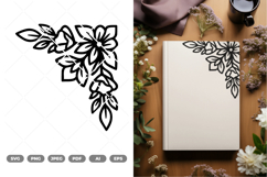 Floral Corner Decoration SVG &amp; Clipart Product Image 1