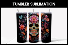 3D Skulls with Flowers Tumbler Sublimation |3D Halloween Product Image 3