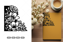 Decorative Rose Corner Ornament SVG &amp; Clipart Product Image 1