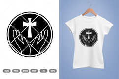 Cross and Hands SVG &amp; Clipart Product Image 1