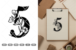 Floral Numeric SVG &amp; Clipart Product Image 1