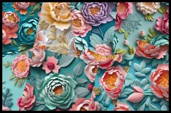 10 Floral Embroidery Seamless Digital Paper 12x12 in Product Image 2