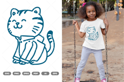 Cat Wearing Raincoat SVG &amp; Clipart Product Image 1