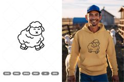 Cute Sheep Doodle SVG &amp; Clipart Product Image 1