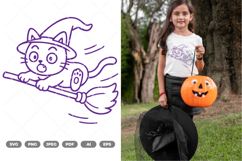 Witch Cat SVG &amp; Clipart Product Image 1