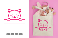 Cute Cat Split Border SVG &amp; Clipart Product Image 1