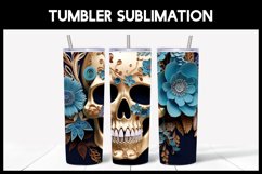 3D Skulls with Flowers Tumbler Sublimation |3D Halloween II Product Image 3