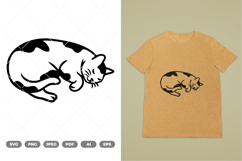 Sleeping Cat SVG &amp; Clipart Product Image 1