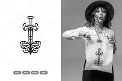 Butterfly and Dagger SVG &amp; Clipart Product Image 1