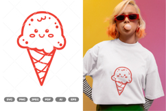 Kawaii Ice Cream SVG &amp; Clipart Product Image 1