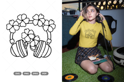 Floral Headphone SVG &amp; Clipart Product Image 1