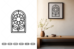 Flower Stained Glass SVG &amp; Clipart Product Image 1