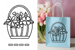 Flower Basket SVG &amp; Clipart Product Image 1