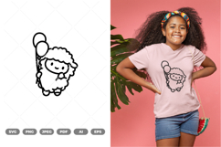Kawaii Sheep SVG &amp; Clipart Product Image 1