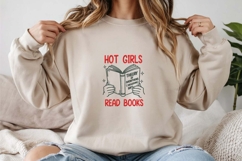 Hot Girls Read Books Embroidery Design Product Image 2