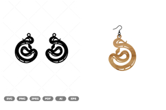 Snake Earring SVG &amp; Clipart Product Image 1