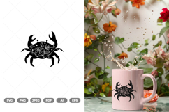 Folk Art Crab SVG &amp; Clipart Product Image 1