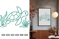Sea Turtle SVG &amp; Clipart Product Image 1