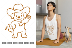 Cowboy Puppy SVG &amp; Clipart Product Image 1