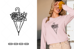 Floral Umbrella SVG &amp; Clipart Product Image 1