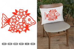 Floral Fish SVG &amp; Clipart Product Image 1