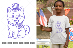 Fourth July Dog Doodle SVG &amp; Clipart Product Image 1
