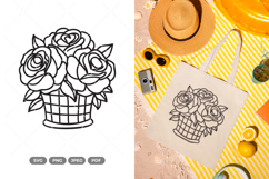 Flower Basket SVG &amp; Clipart Product Image 1