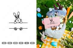 Easter Bunny Split Border SVG &amp; Clipart Product Image 1
