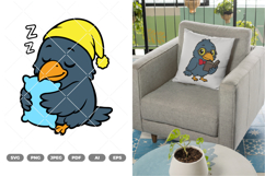 Crow Reading Book Colored SVG &amp; Clipart Product Image 1