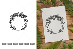 Floral Wreath SVG &amp; Clipart Product Image 1