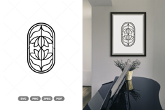 Floral Glass Art Outline SVG &amp; Clipart Product Image 1