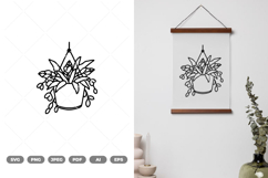 Hanging Potted Plant SVG &amp; Clipart Product Image 1